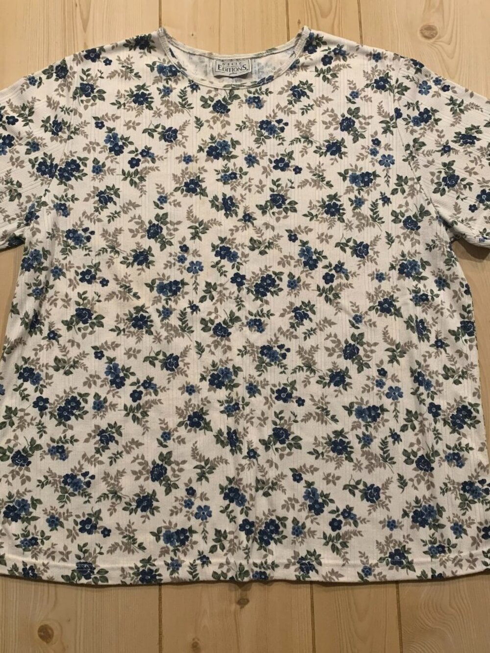 Vintage Y2K Basic Editions Retro Casual Floral Boho T-Shirt Women's Size 2X